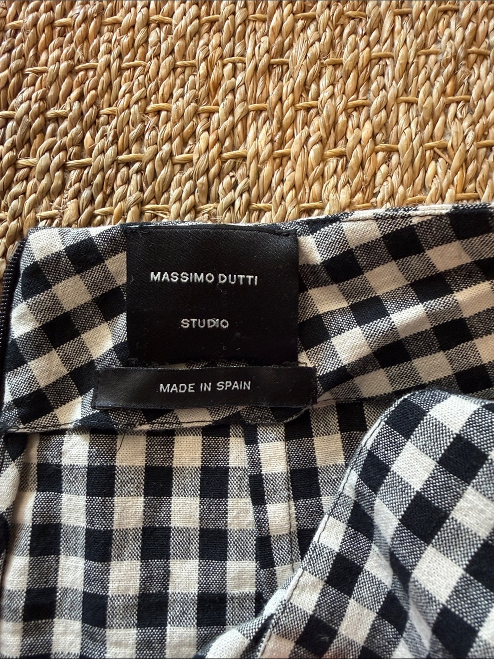 Massimo Dutti Black and White Gingham Midi Skirt - Picture 4 of 5
